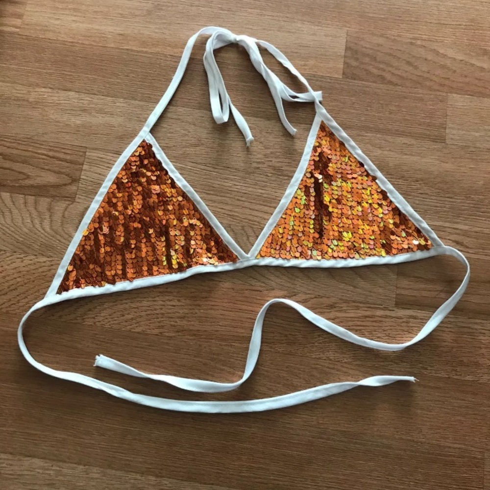 ✖️SOLD✖️ Orange Sequin Bralette Top